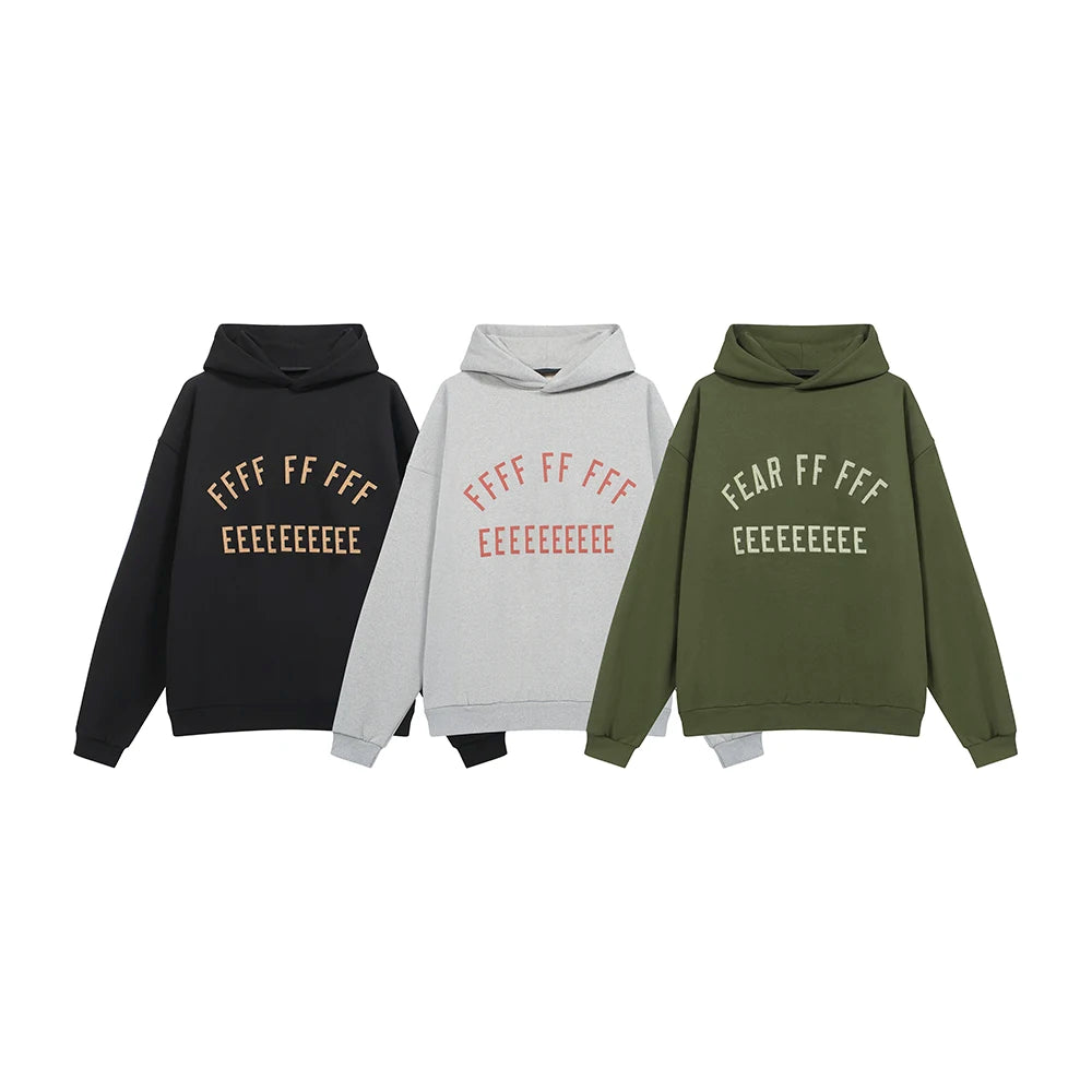 Best Version Trend Brand Double Line Letter Print Hoodies Men Women's Streetwear Fleece Sweatshirts Hooded Pullover Hoodies