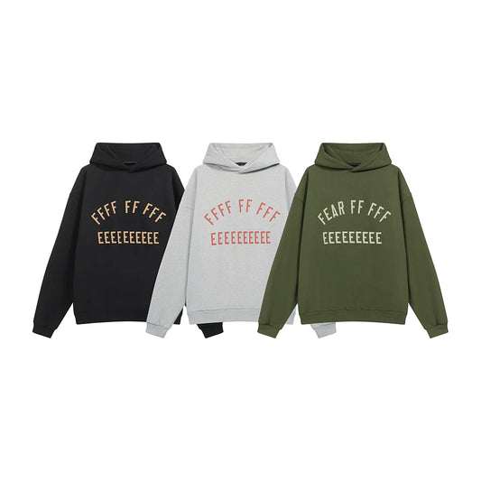 Best Version Trend Brand Double Line Letter Print Hoodies Men Women's Streetwear Fleece Sweatshirts Hooded Pullover Hoodies