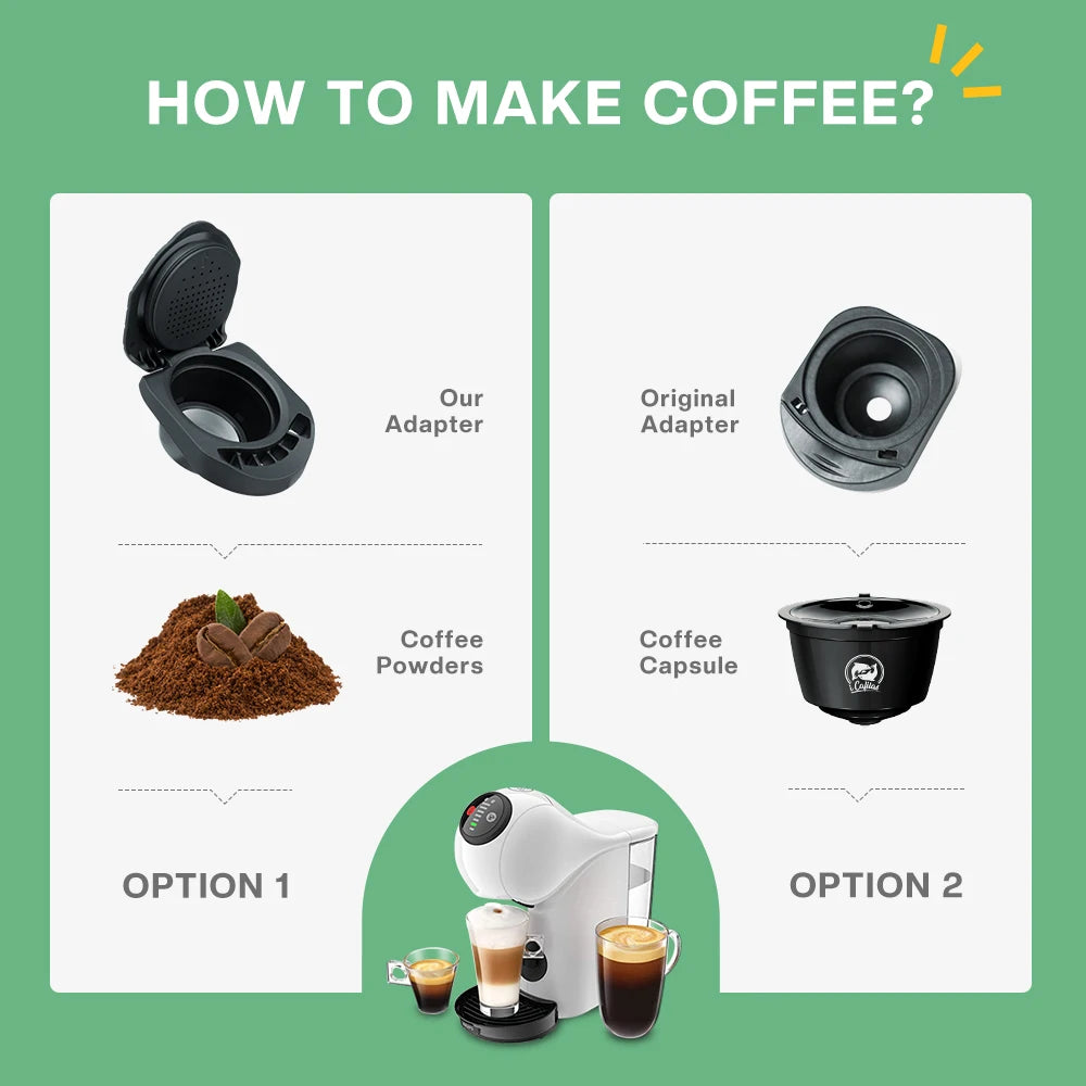 Reusable Coffee Adapter for Dolce Gusto PICCOLO XS/Genio S Coffee Machine Espresso Refill Pod Coffee Capsule Holder Accessories