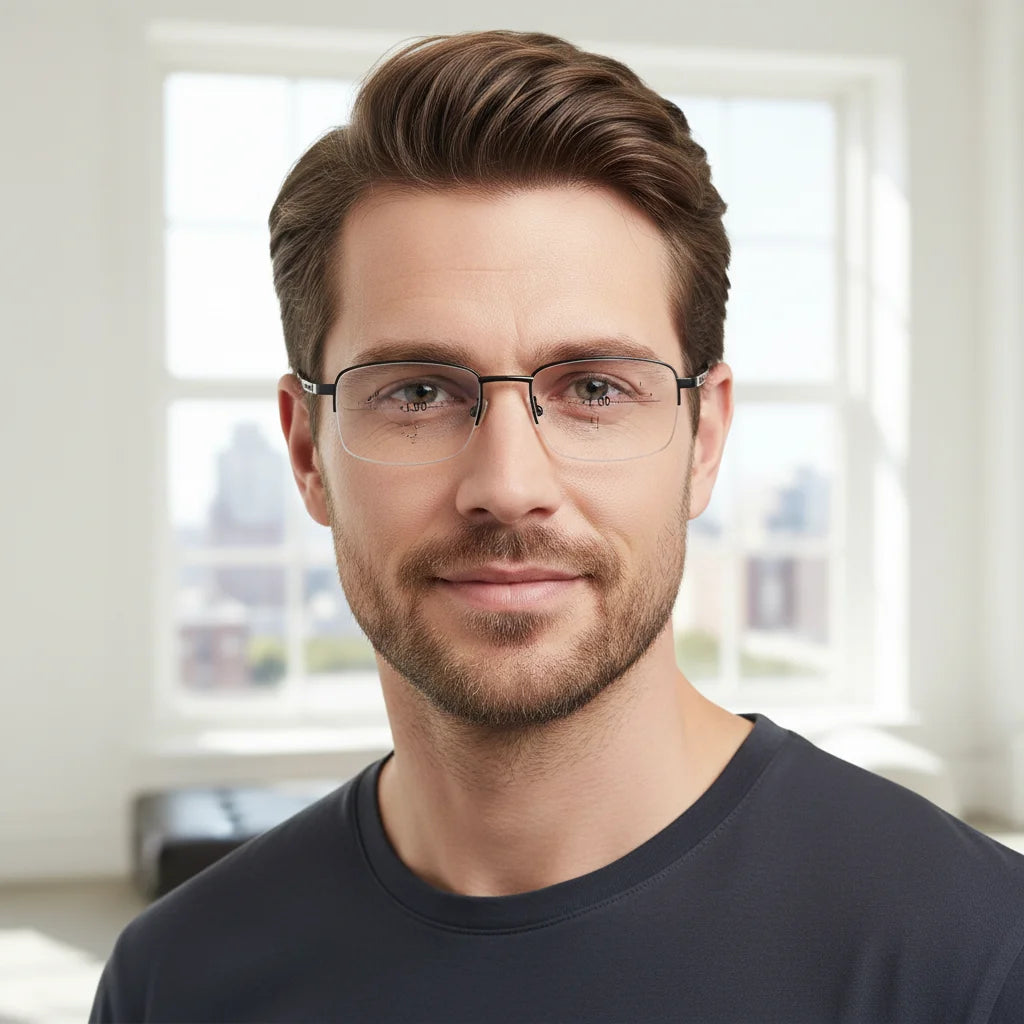 Color-changing Near And Far Use Dual-function Reading Glasses, Progressive Multifocal Smart Zoom Memory Anti-blue Light1832