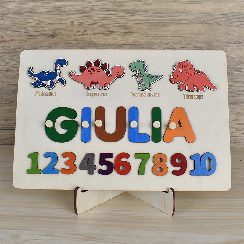 Montessori Personalised Wooden Puzzle Baby Custom First Name Puzzle Customization Letter Board Gift Child Jigsaw Educational Toy