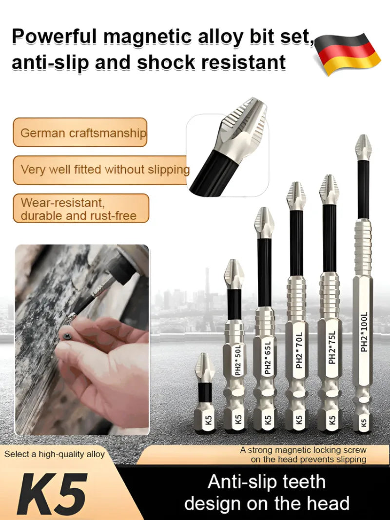 Impact Cross Bit Strong Magnetic Non-slip Hand Drill Screwdriver Tungsten Steel Super Hard Electric Screwdriver Head Set