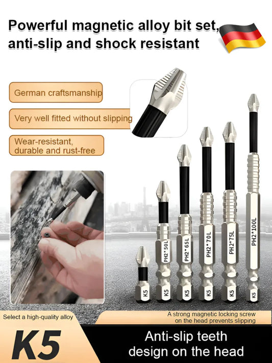 Impact Cross Bit Strong Magnetic Non-slip Hand Drill Screwdriver Tungsten Steel Super Hard Electric Screwdriver Head Set