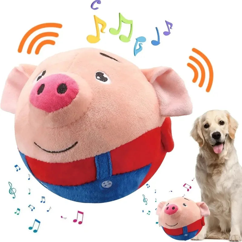 Pet Electronic Toy Cat Ball Pet Bouncing Jump Ball Music Vibration Bite Puppy Ball Interactive Dog Chewing Moving PlushDoll Toy