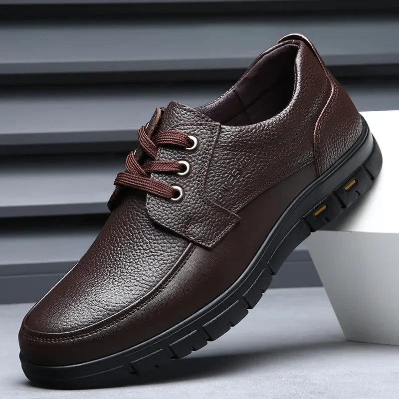 2025 Kitchen King Men's Shoes Anti-Slip Waterproof Oil-Resistant Durable Casual Leather Work Shoes For Chefs Perfect For Spring