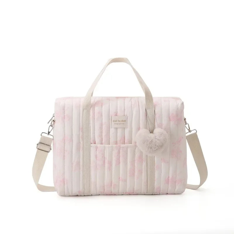 Multifunctional Large Capacity Mommy Bag Women Travel Tote Bag Baby Organizer Diaper Bag Floral Print Shoulder Crossbody Bag