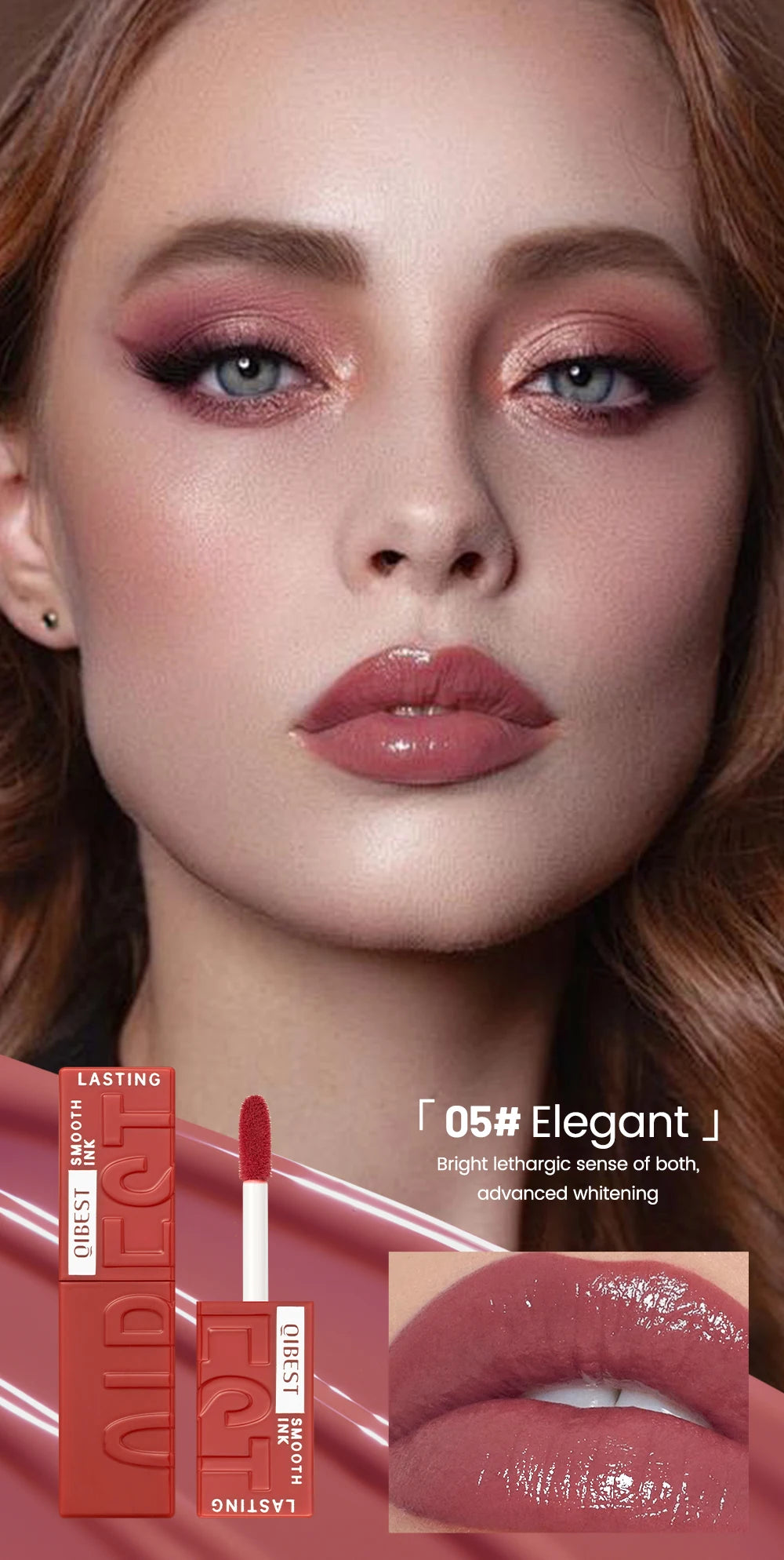 QIBEST Watery Gloss Lip Glaze Moisturizing Long Lasting Sexy Red Liquid Lipstick Mirror Glossy Lip Gloss Tint Cosmetic For Women