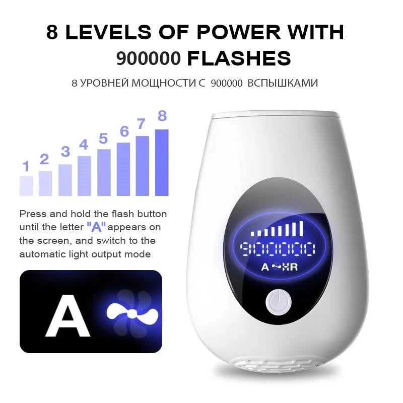IPL Hair Removal Device 990,000 Flashes – Permanent & Painless | Face, Body & Bikini | 5 Levels | Home Use