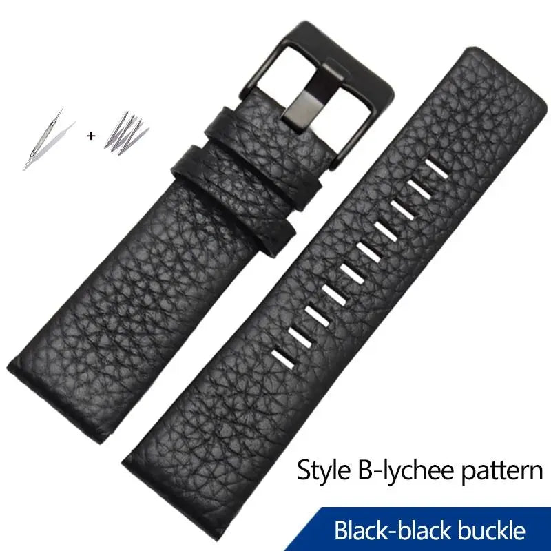 22/24/26/28/30/32mm For diesel Genuine Leather Strap Bracelet DZ7311 DZ7332 DZ7314 DZ1405 DZ4323 Watch Band Man's Black Brown
