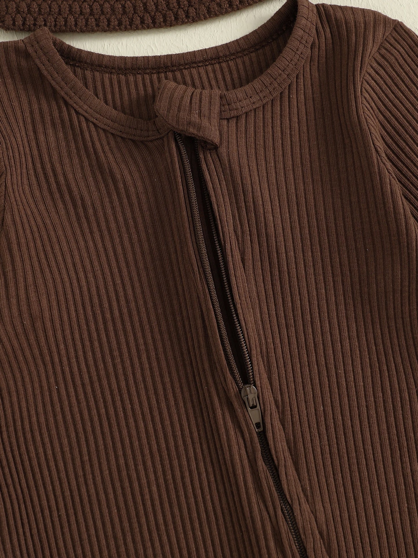 Infant Baby Boy Halloween Outfit Little Mandrake Jumpsuit Long Sleeve Ribbed Zipper Romper with Knit Hat Magic Baby Outfit