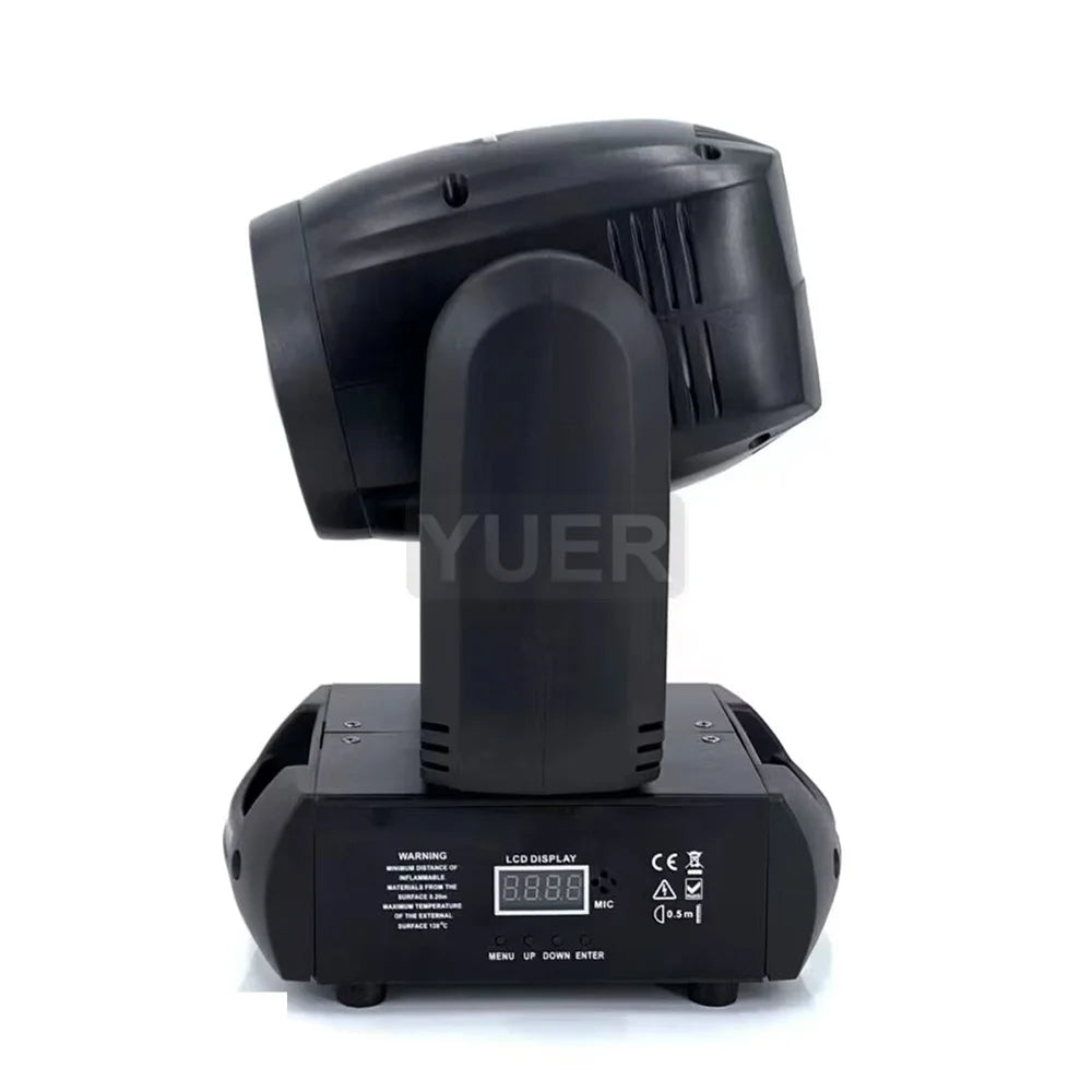 YUER Mini LED Moving Head 150W Beam Spot 18 Rotating Prisms Dmx Stage Effect Light Disco Dj Bar Wedding Club Music Party Indoor