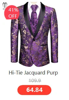 Hi-Tie Pure Black Silk Mens Shirts Plain Smooth Long Sleeve Formal Dress Blouse for Male Wedding Business Events Oversized Gift