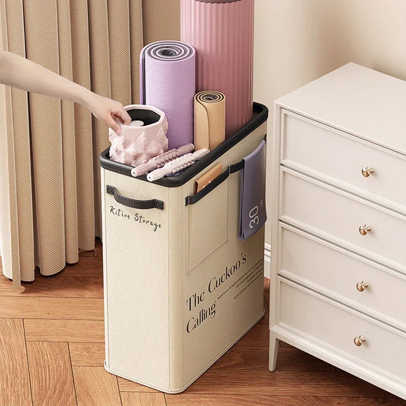 Foldable Fabric Storage Basket Yoga Storage Box Sundries Yoga Mat Organizing Home Sports Equipment Storage