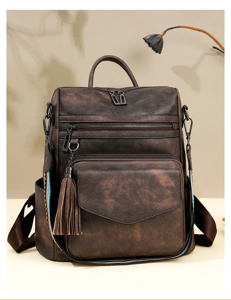 Winter Women's Backpack European Retro Two-shoulder Bag Luxury PU Composite Bag Commuter Single Shoulder Bag Leisure Travel Bags