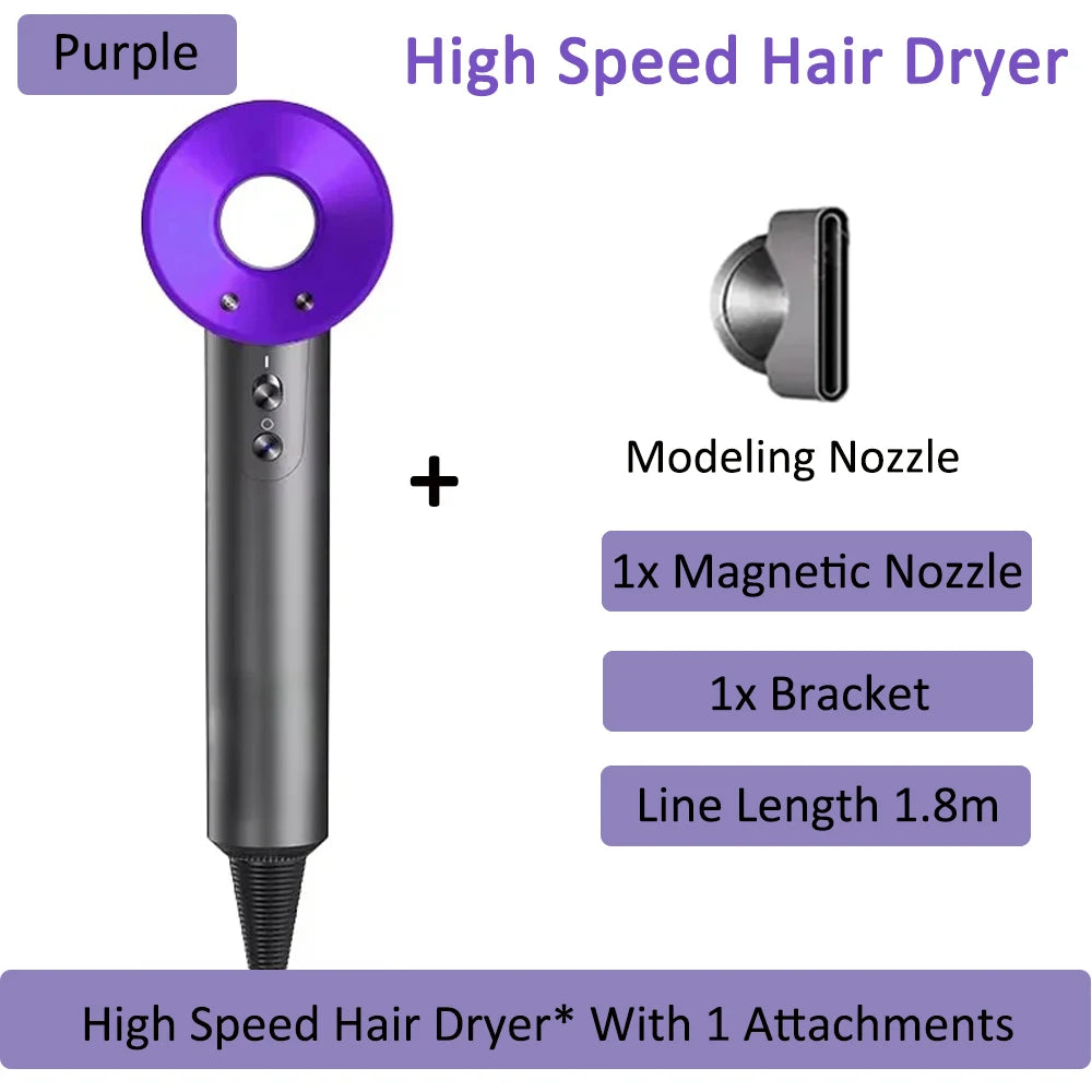 7 in 1 Professional Hair Dryer with Hot and Cold Air Functionality Negative lon Blow Quick Dry Leafless Salon Home Hairdryer ﻿
