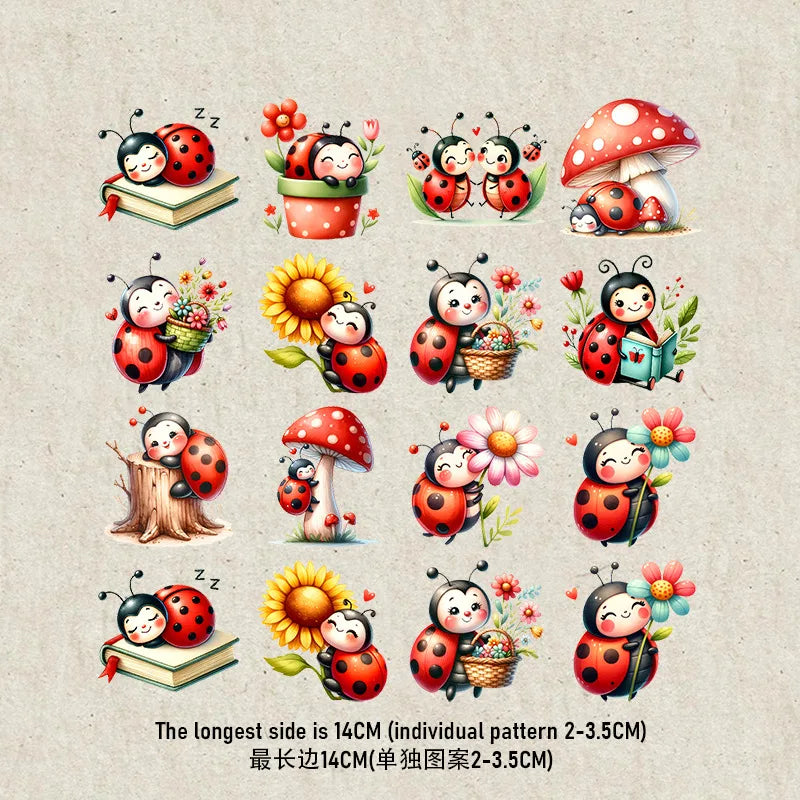 Beetle Dinosaur Rainbow Flower heat transfer iron on printing vinyl stickers T-shirt stickers DIY Toy doll clothing decoration