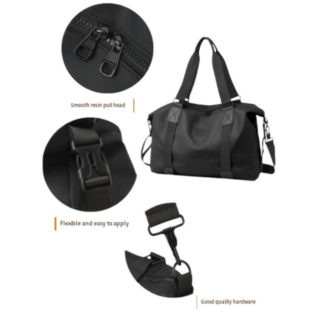 Large-Capacity Womens Travel Tote Bags Solid Color with Zipper Gym Fitness HandBag Overnight Bag Duffel Bag Sports Shoulder Pack