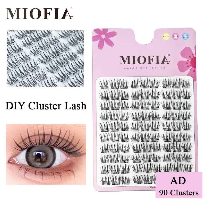 90 Bundles Mink Individual Cluster Lashes 3D Natural Russian Manga Eyelash Extensions DIY Makeup Tool for Women