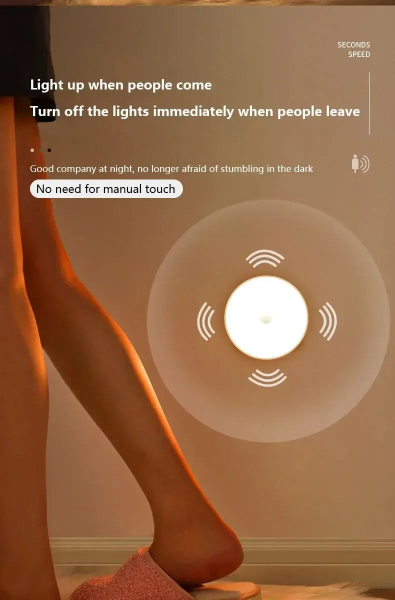 Human Intelligent Light Portable LED Night USB Charging Induction Emergency Bedside Cabinet WardrobeAutomatic Switch Lighting