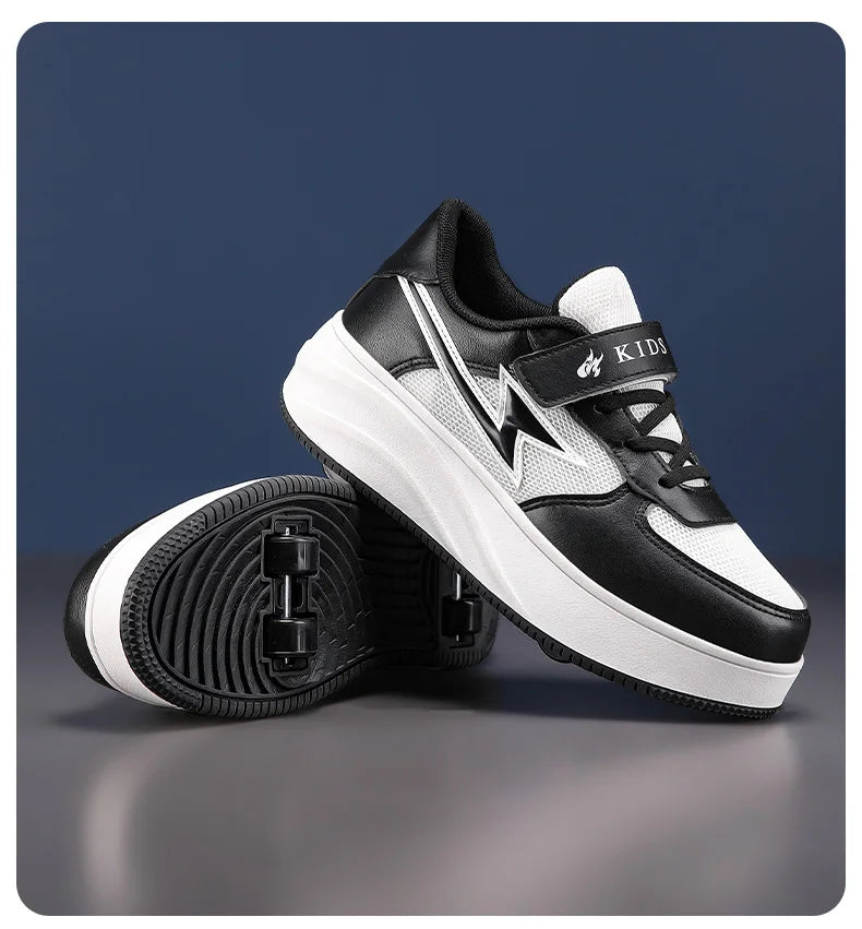 Children's walking shoes Girls 2025 new breathable roller skates boys primary school four wheel roller shoes can walk and slide