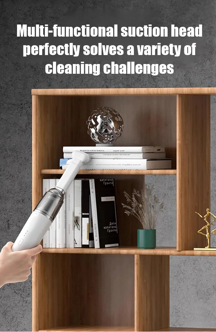 Handheld Cordless Car Vacuum Cleaner Strong Suction Power USB Rechargeable Hair Remover and Dust Collector for Home/Car Use