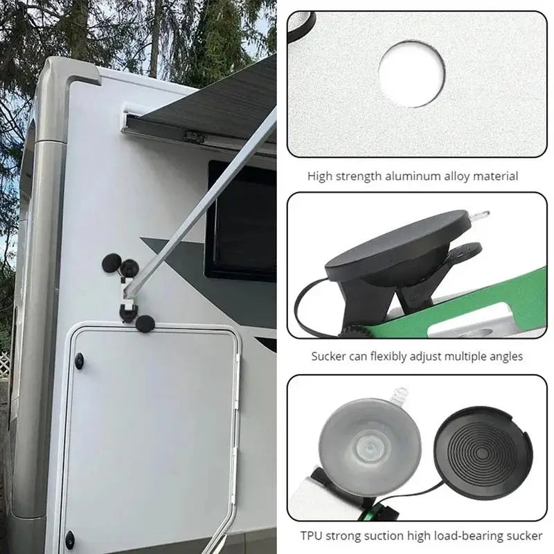 Heavy Duty Suction Cups RV Awning Fixed Support Bracket Rugged Construction RV Awning Accessories For Camping Traveling Car