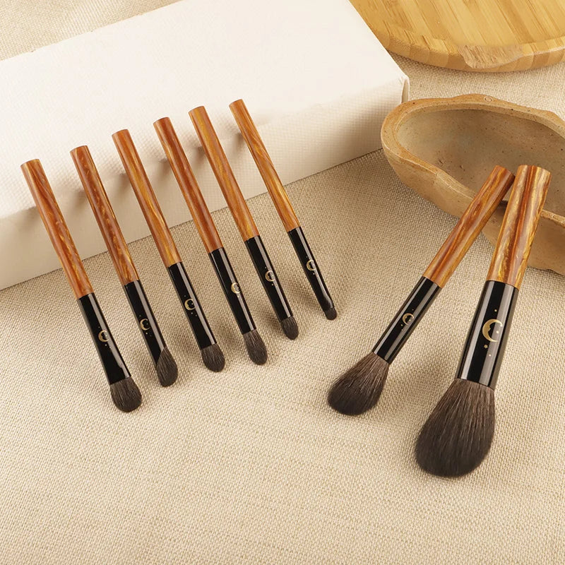 Star Moon Series 8 Makeup Brush Set Grey Mouse Hair Horse Hair Animal Hair Resin Star Moon Fashion Design Facial Makeup Brush