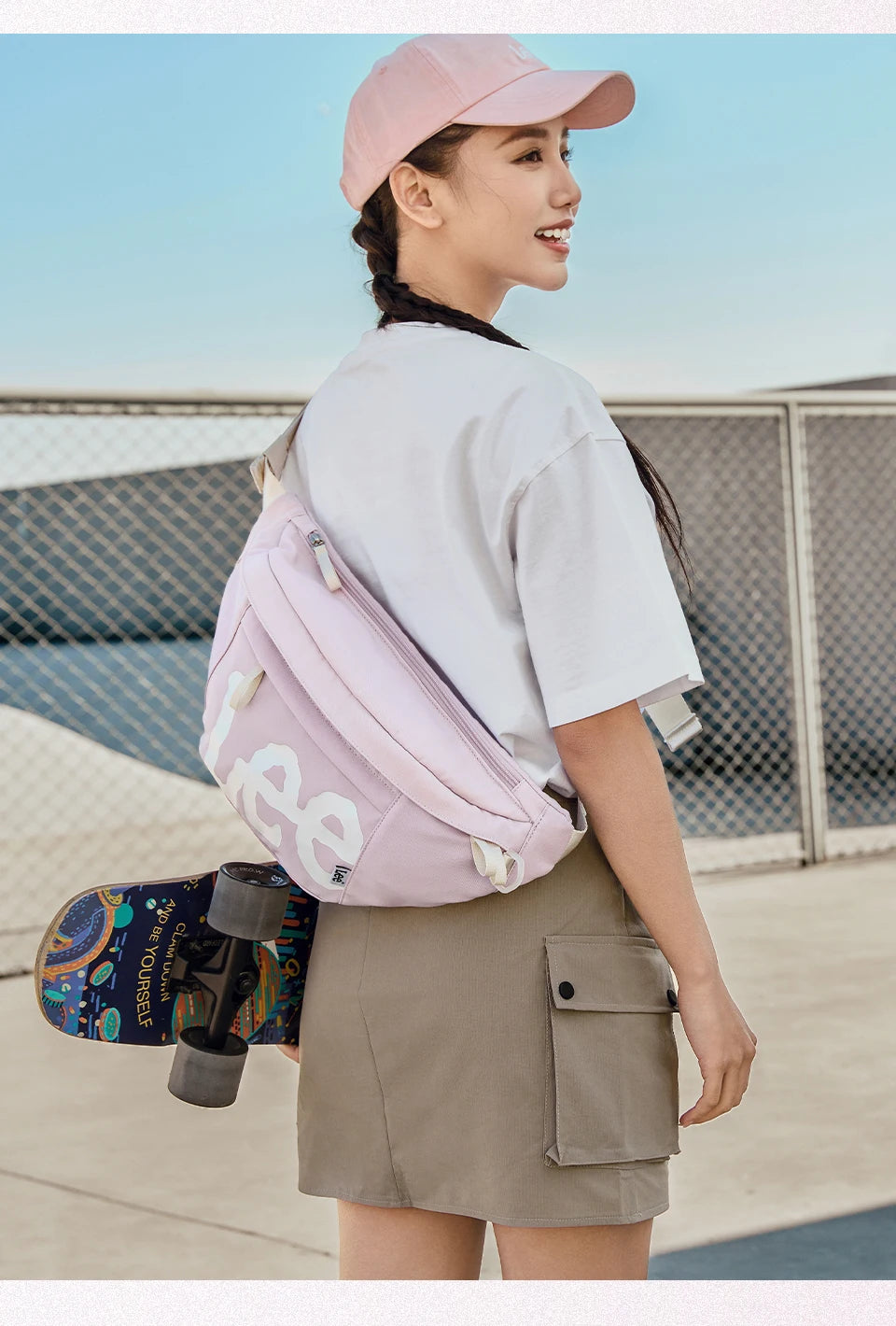LEE Unisex Independent IPad Pocket Crossbody Bag Male Women Waterproof Sport Single Shoulder Extra Large Waist Bag Fanny Pack