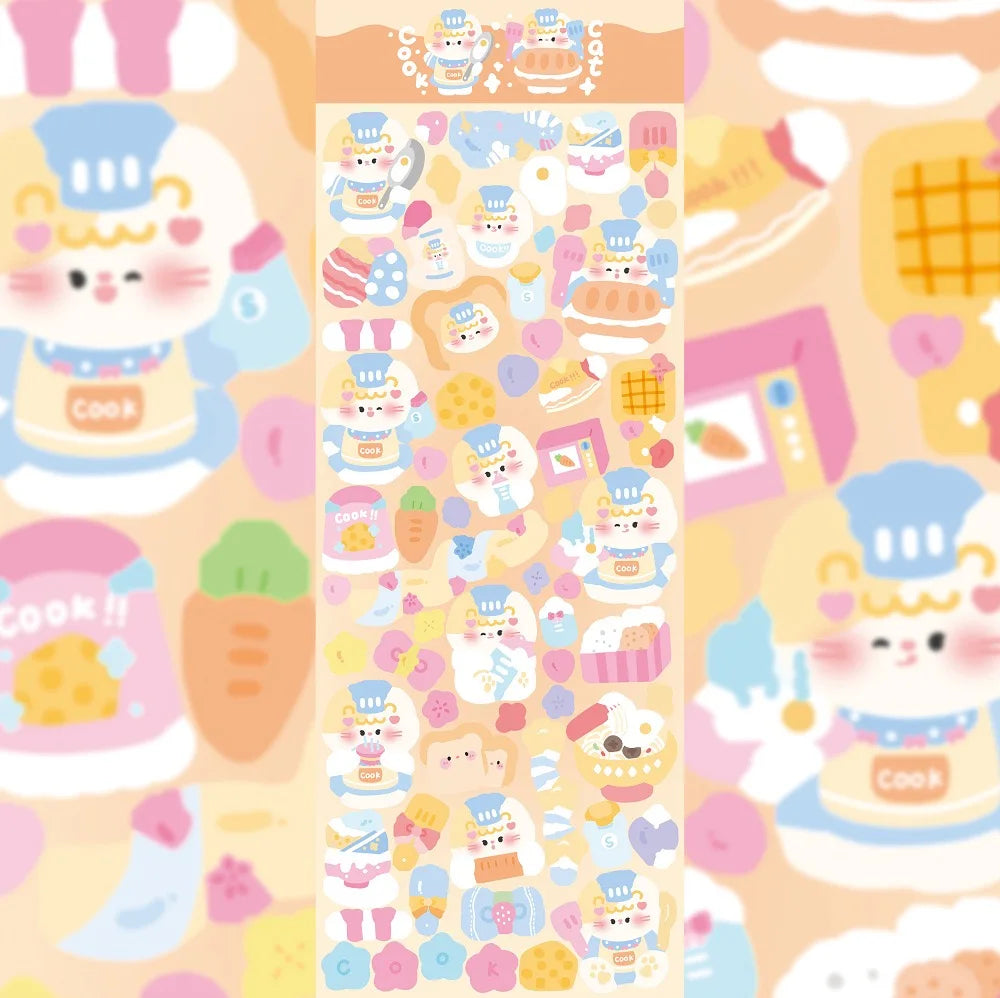 Kawaii Cute Laser Cartoon Animal Party Stickers For Girl Stationery Handbook Diary Planner Scrapbook DIY Decorative Stickers