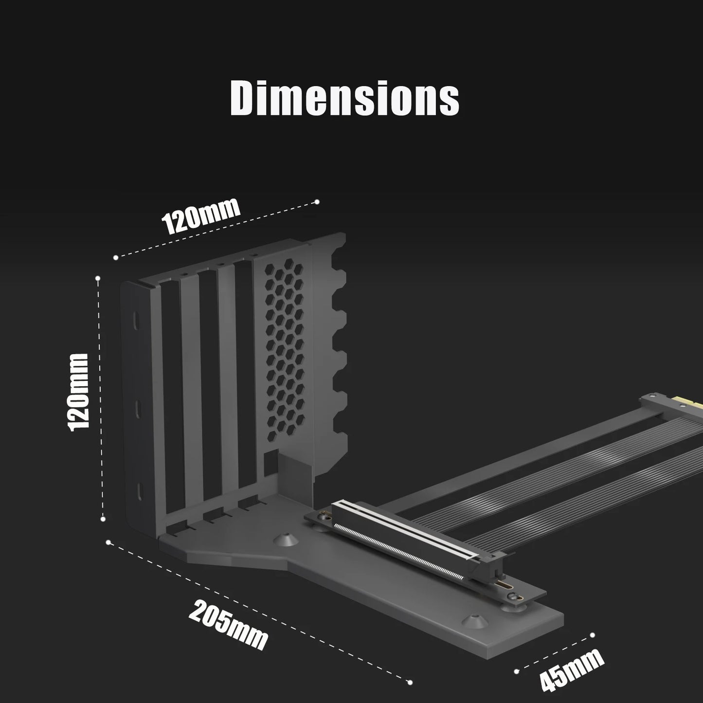 PCIe 5.0 GPU Support Bracket for RTX5090(Ti) RX9070(XT), 3-Slot GPU Vertical Mount