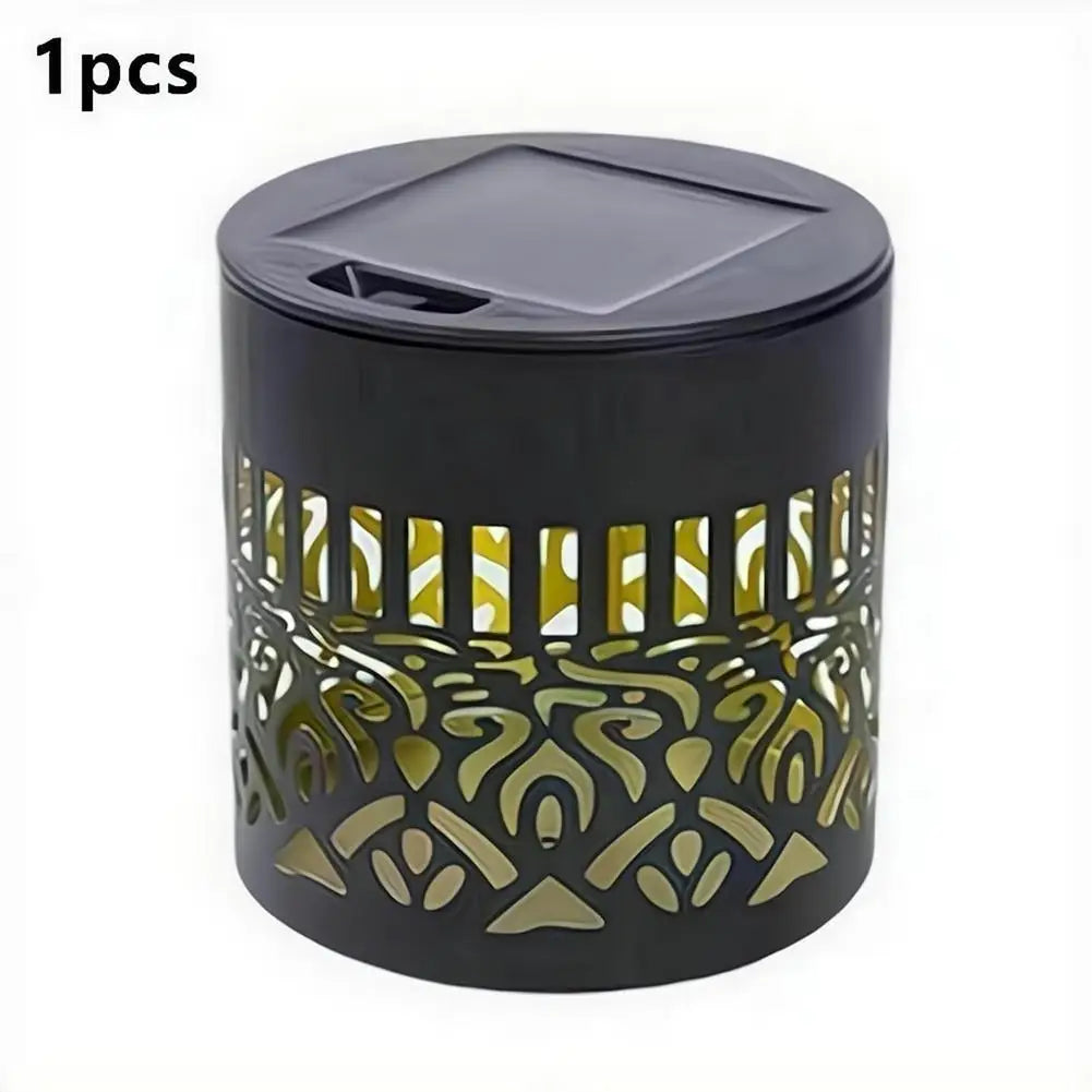 Solar Mandala Projection Waterproof Lantern, Hollow LED Wall Light for Backyard Pathway Courtyard Outdoor Night Decor