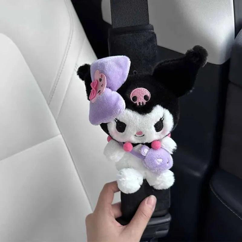 Car Seat Belt Cover Sanrios HelloKittys Cinnamoroll Kuromi My Melody Anime Cartoon   Auto Decorate Shoulder Protectors