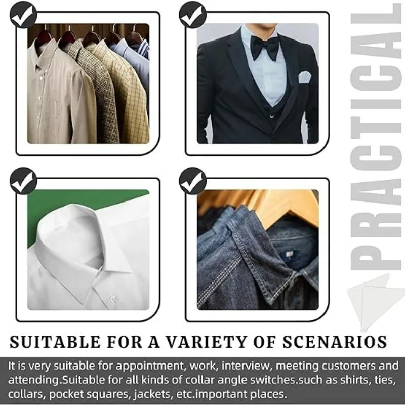 Prevent Deformation Collar Stays Stickers Anti Roll Stand Collar Shaper Adhesive Shaping Patch Avoid Curl Polo Shirts Fixed Pads