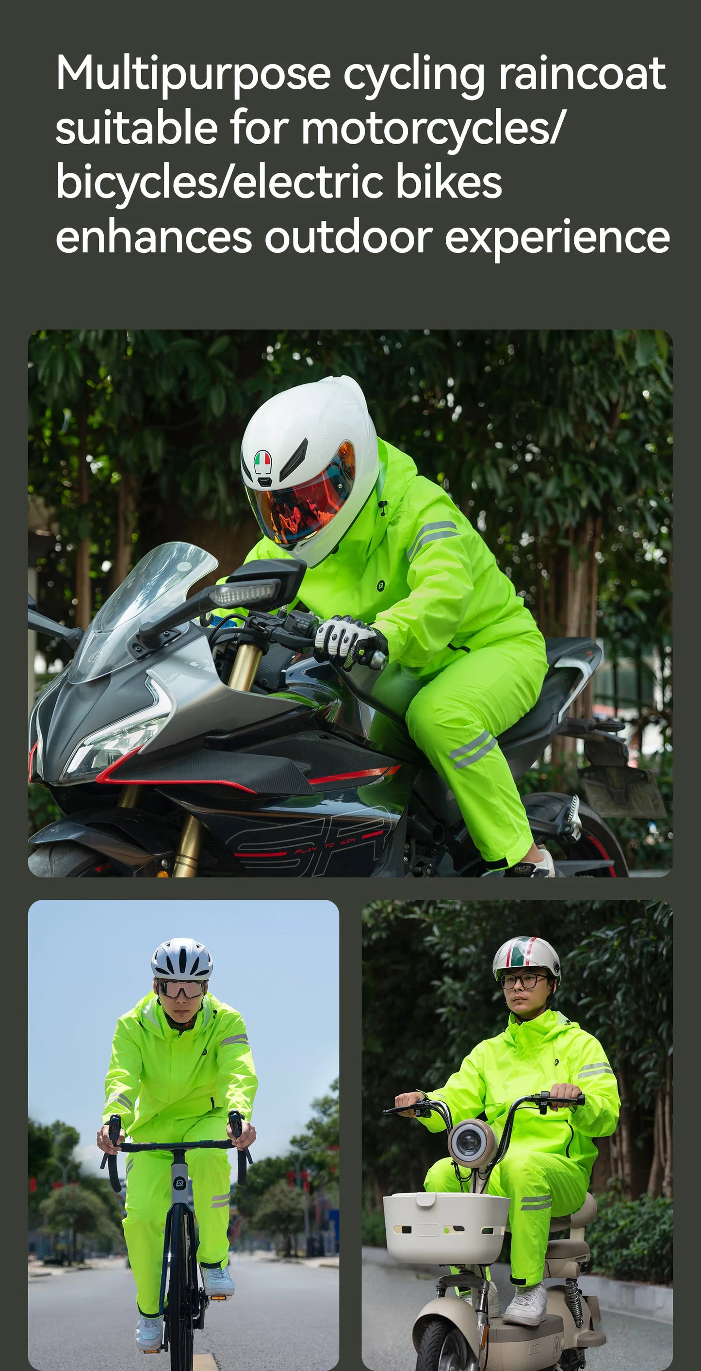 ROCKBROS Rainproof Cycling Suit Breathable Raincoat Hoodie Jacket Waterproof Pants Trousers Men Outdoor Sports Cycling Clothing