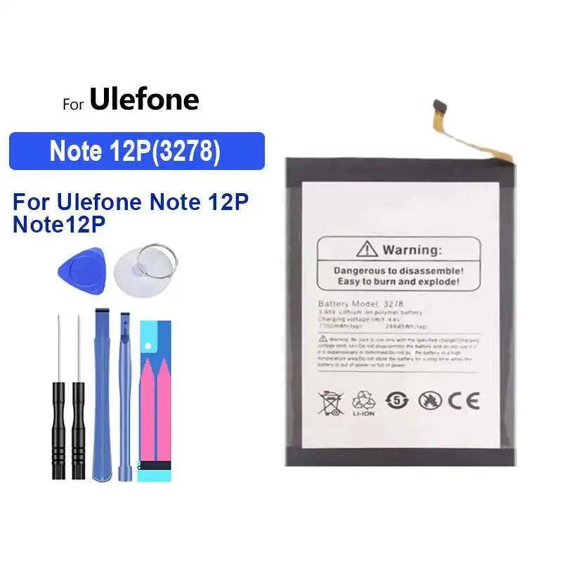 Mobile Phone Battery For Ulefone Note 16 pro 13P 12P 11P 10 9P 7 7P 6P 6 6T S10 S9 S8 S7 Pro S11 3277 3098 3278 3106