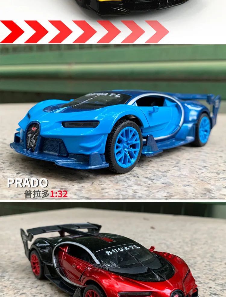1：32 Bugatti Vision Gt Metal Alloy Car Model Diecast & Toy Vehicles Car Model High Simulation Miniature Scale Childrens Toy Gift