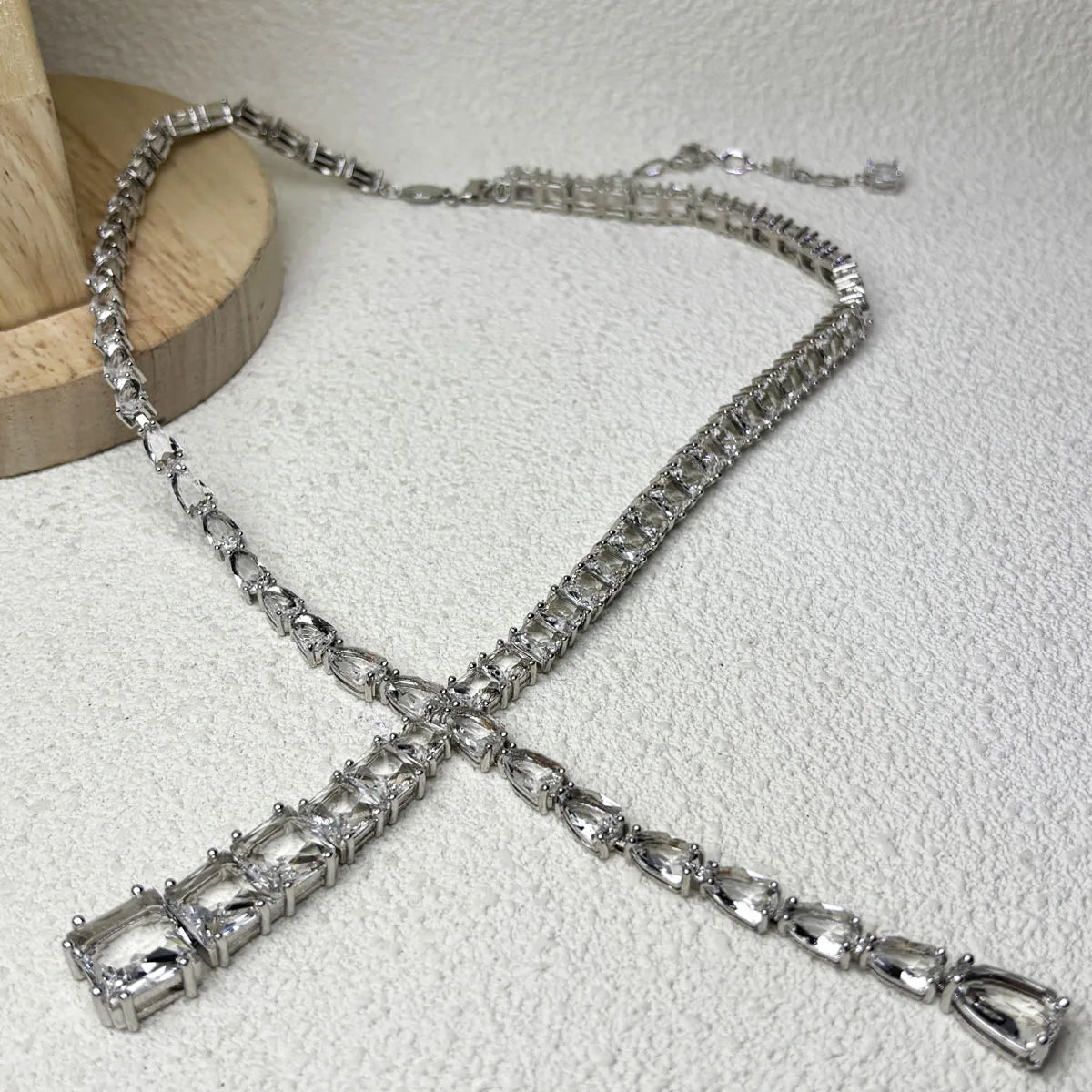 Original 2025 Geometric Charm Boutique Jewelry Set Women Zircon Crystal Necklace Bracelet Earrings Romantic Jewelry Gift