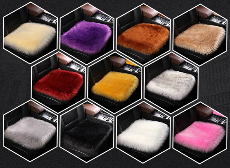 Artificial Wool Car Seat Cushion Winter Plush Auto Seat Cloak Universal Warm Car Seat Cover For Kia Lada Vesta Renault Skoda etc