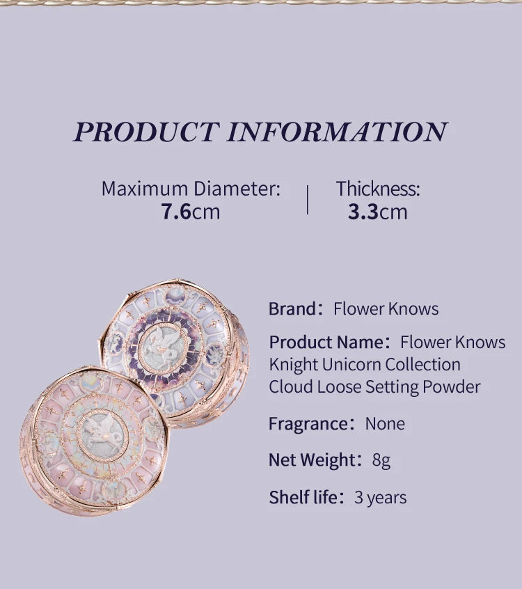 [NEW]Flower Knows Knight Unicorn Collection Cloud Loose Setting Powder