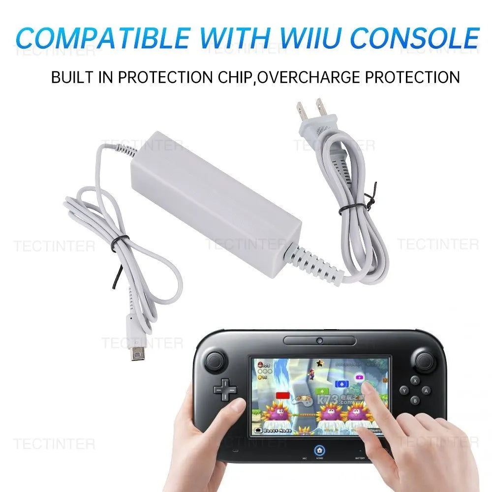 EU Plug AC Adapter Charger for Wii U Console Power Supply Cord Compatible With Nintendo Wii U Remote Controller Wall Charger