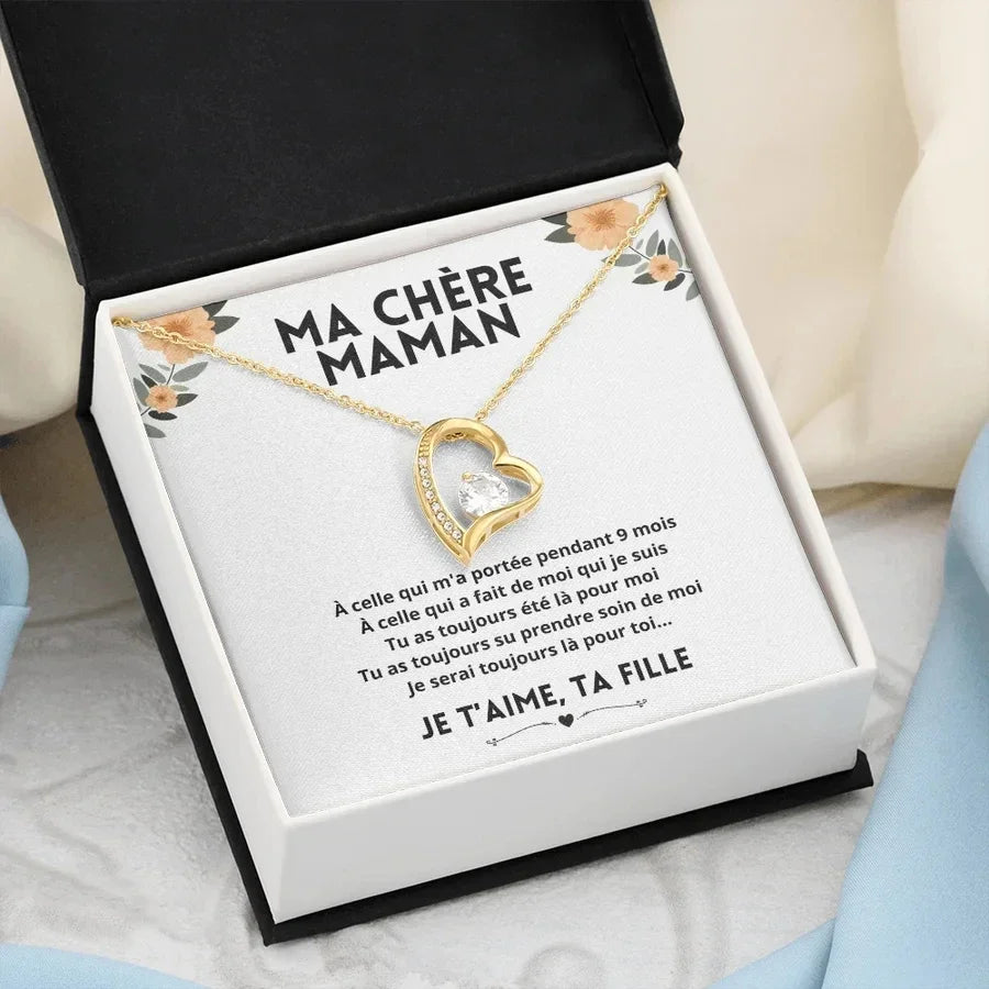 French To My Mom Mother Gift Necklaces From Daughter Timeless Love Pendant Necklace Fashion Women Birthday Silver Color With Box