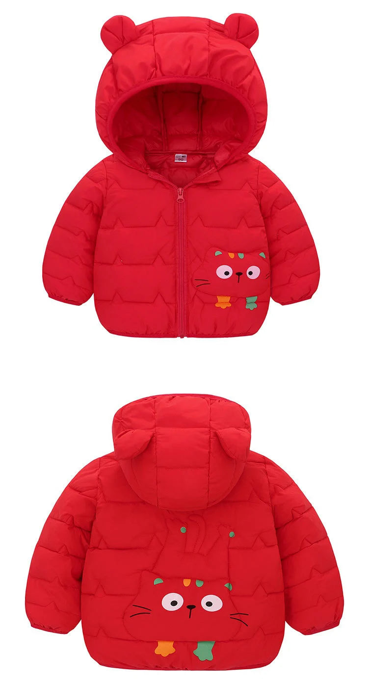 Baby Children Coats Winter Thick Jackets For Boys Warm Plush Thicken Outerwear For Girls Fur Hooded Jacket Kids Clothes Snowsuit