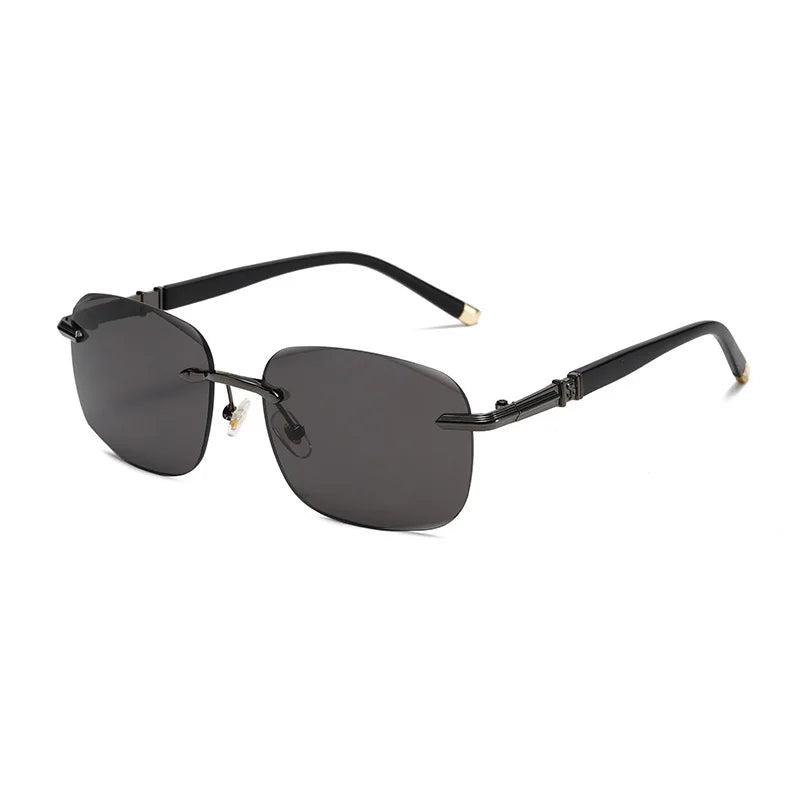Rimless Sunglasses Rectangle Women Men Shades Small Square Sun Glasses For Female Male Beach Vacation Travel Eyewear HighQualit