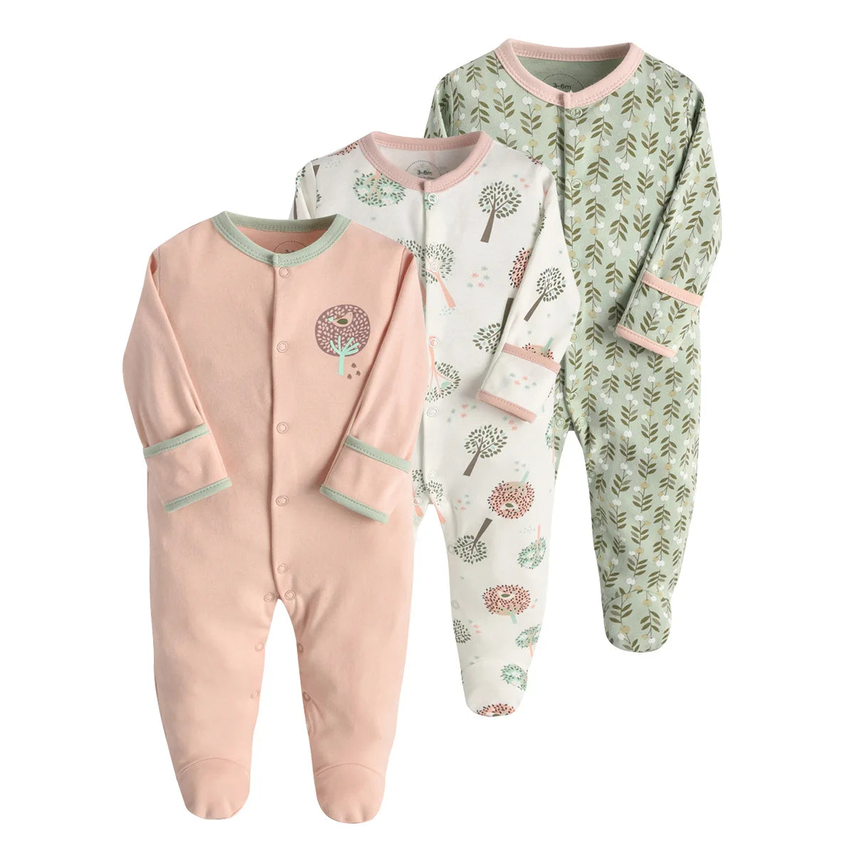3Pcs Brand Newborn Baby Clothes Set Infant Boys Girls Romper Cotton Long Sleeve Pajamas Jumpsuit Toddler Outfits