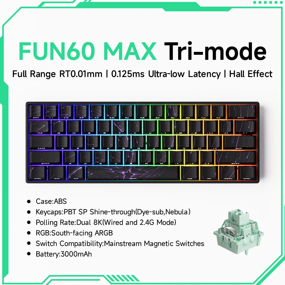 Akko MonsGeek FUN68 FUN60 PRO&MAX  HE Magnetic Keyboard 60% 65%Gaming Keyboards Rapid Trigger 8K Custom Keyboard Gamer Esports