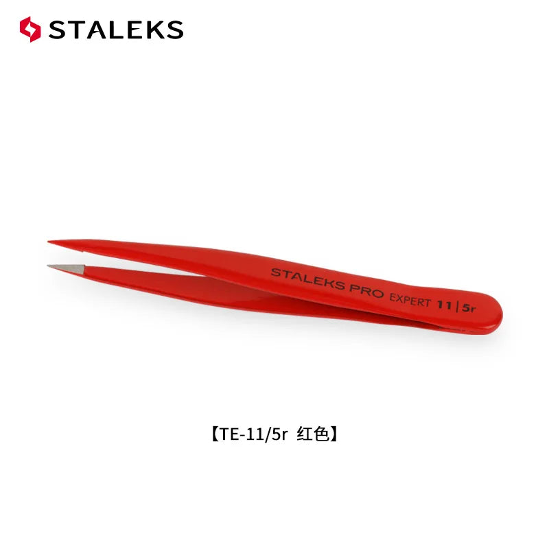 STALEKS Eyebrow Tweezers Professional Stainless Steel Beard Clips Hair Removal Tweezer Eyelash Extension Makeup Tools TE-11-5