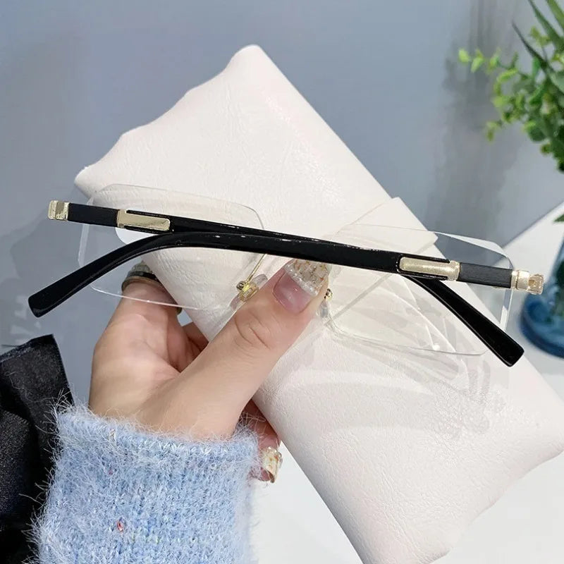 Rimless Frame Reading Glass for Men and Women with Grade +100°~+400°