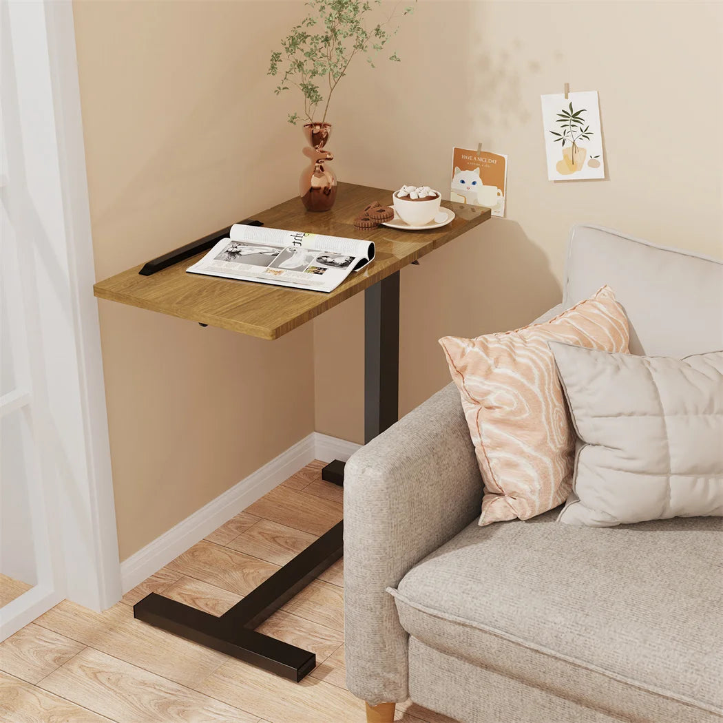 LUVODI Height Adjustable Mobile Over Bed Bedside Laptop Desk with Hidden Wheels Rolling Sofa Side Table