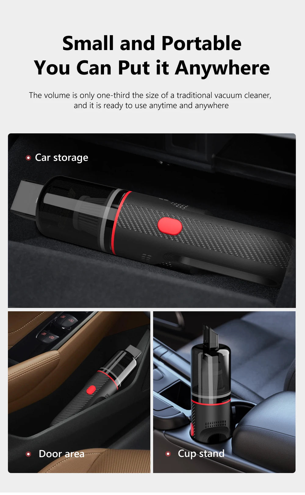 Carsun 5000Pa Wired Car Vacuum Cleaner - Portable Compact for Efficient In-Car Cleaning