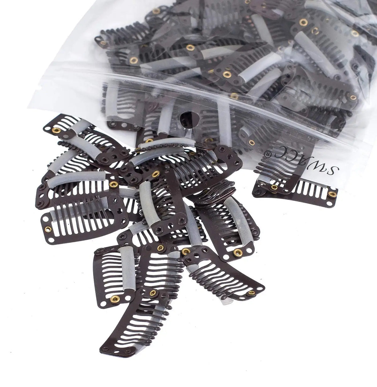 10-100Pcs 9-teeth Beige/Brown/Black Hair Extension Clips Hair Extension Wigs Snap Clips Comb Small Snap Wig Accessories Clips